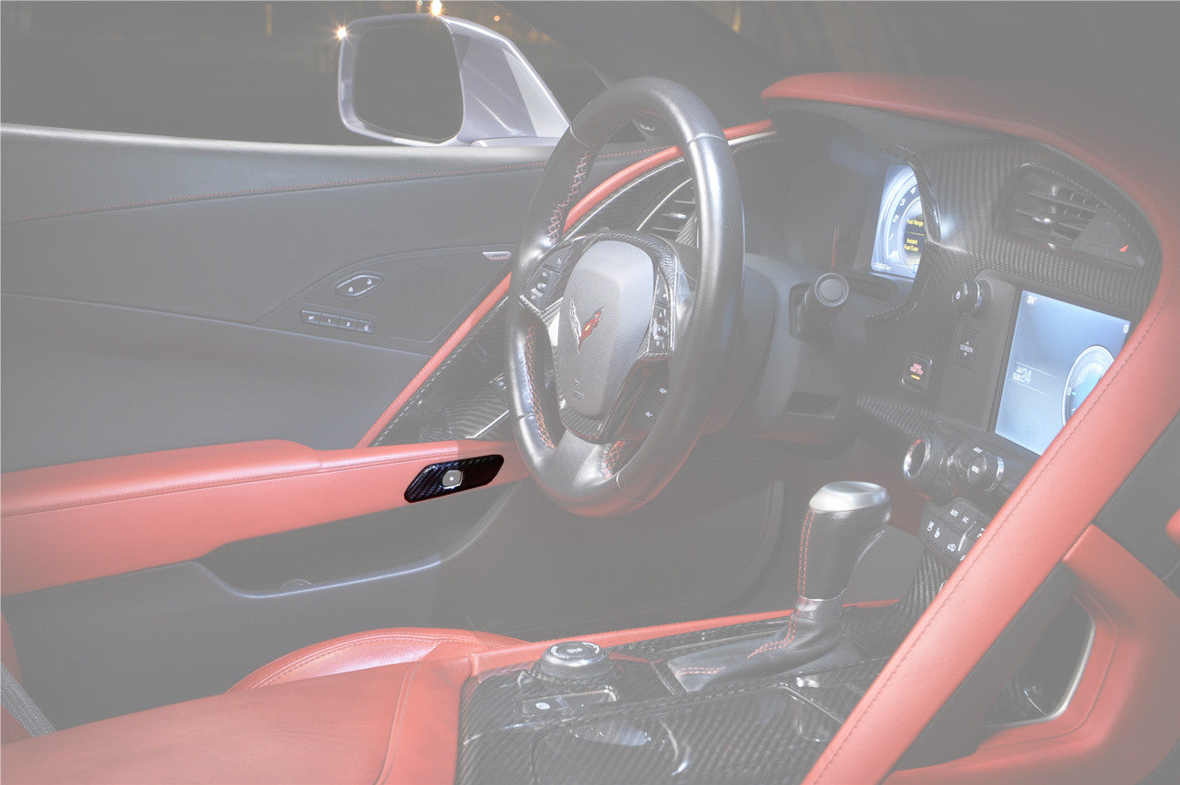 2013-2019 Corvette C7 Z06 Grandsport Dry Carbon Fiber Interior Door Handle Molding Cover Trims - DarwinPRO Aerodynamics
