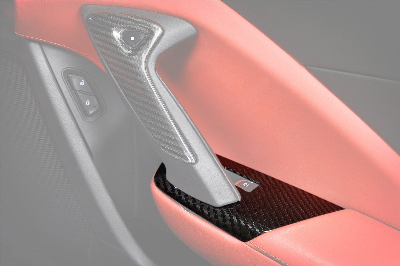 2013-2019 Corvette C7 Z06 Grandsport Dry Carbon Fiber Interior Passenger Window Switch Side Armrest Panel Cover Trim - DarwinPRO Aerodynamics