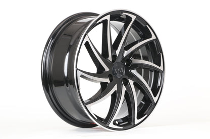 E104 Black Machined Face 16x6.5 ET35 4.100 - Square Set (4 Wheels)