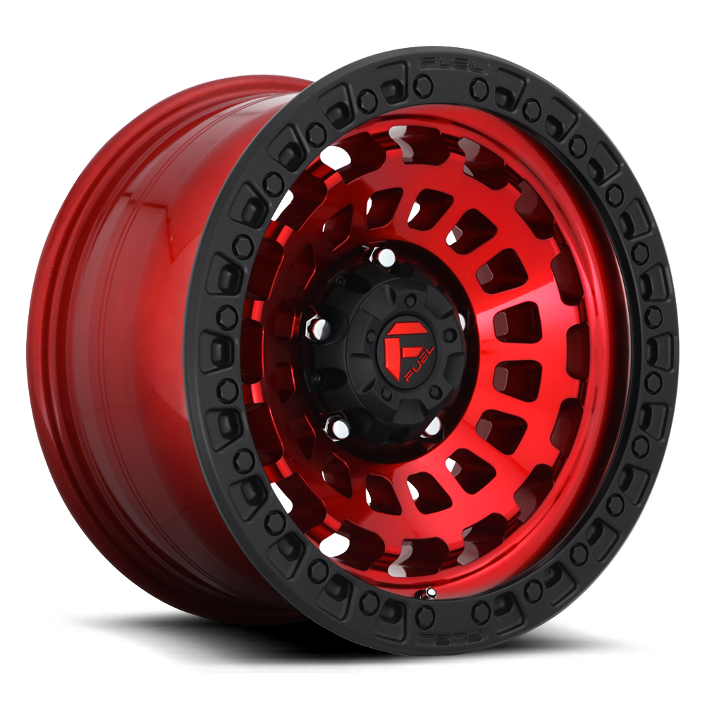 Fuel Off-Road Zephyr D632 17x9 -12 5x127mm 71.6mm Candy Red Matte Black Ring