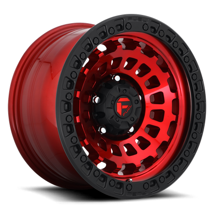 Fuel Off-Road Zephyr D632 17x9 -12 5x127mm 71.6mm Candy Red Matte Black Ring