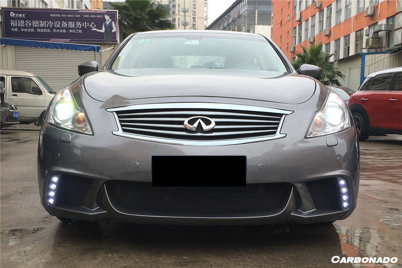 2010-2013 Infiniti G25/G37 Sedan WD Style Front Bumper w/Led Light - Carbonado Aero