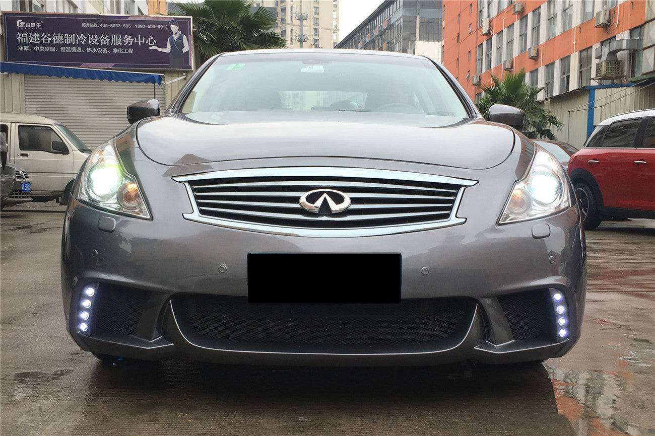 2010-2013 Infiniti G25 & G37 Sedan WD Style Front Bumper w/Led Light - Carbonado