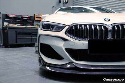 2018-2022 BMW 8 Series G14 Convertible/G15 Coupe/G16 4DR-Gran Coupe 840/850 IMP Style Carbon Fiber Front Bumper Canards - Carbonado