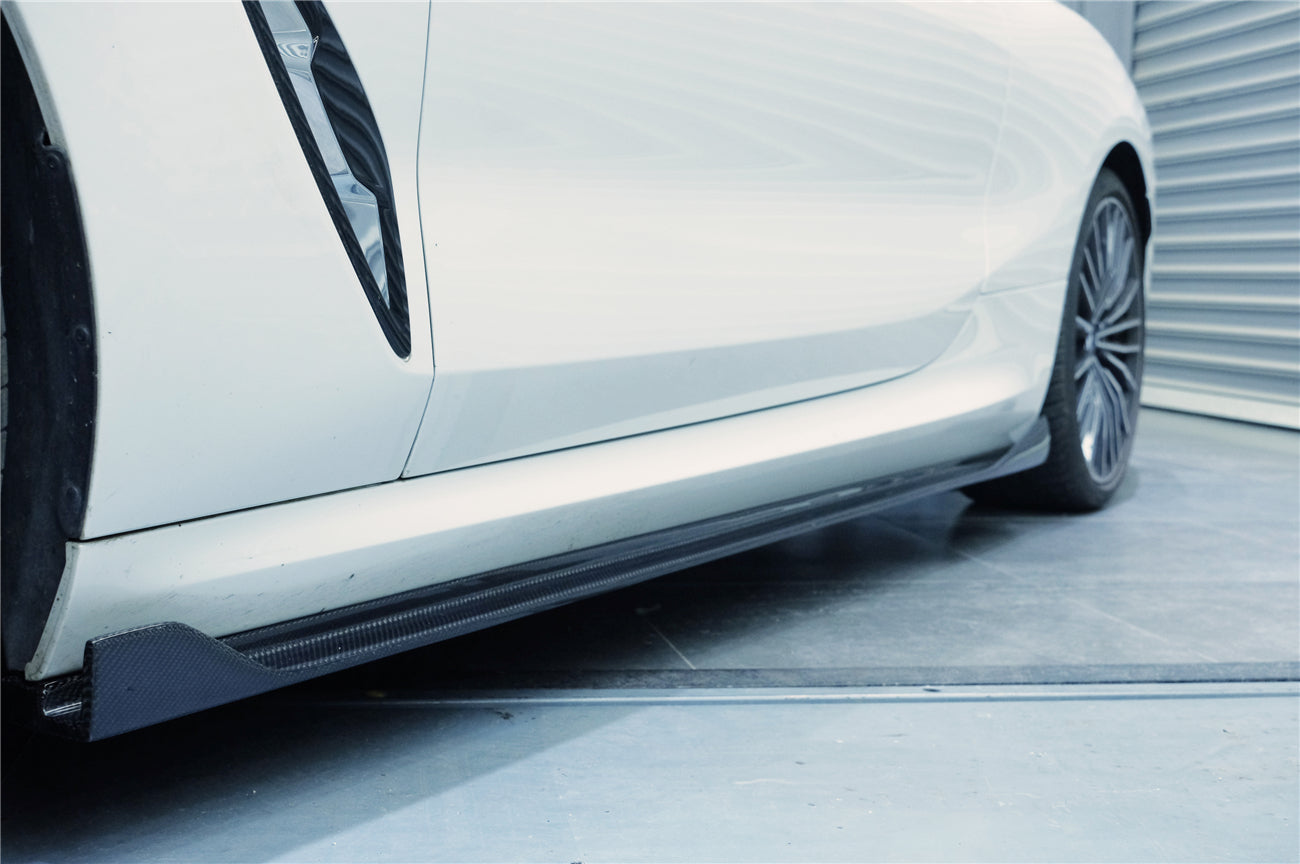 2018-2022 BMW 8 Series G14 Convertible/G15 Coupe IMP Style Carbon Fiber Side Skirts (Add On) - Carbonado Aero