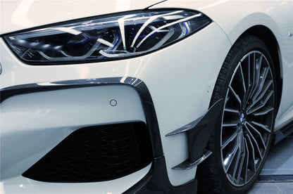 2018-2022 BMW 8 Series G14 Convertible/G15 Coupe/G16 4DR-Gran Coupe 840/850 IMP Style Carbon Fiber Front Bumper Canards - Carbonado Aero