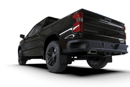 Rally Armor 19-26 Gen 4 Chevy Silverado 1500 Black UR Mud Flap Metallic Red Logo