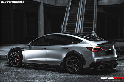 2017-2020 Tesla Model 3 IMP Performance Partial Carbon Fiber Rear Bumper - DarwinPRO Aerodynamics