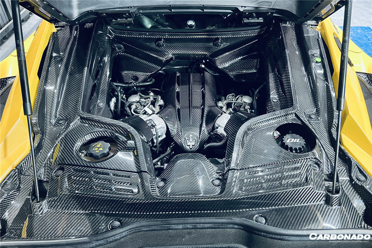 2020-UP Maserati MC20 Dry Carbon Fiber Engine Cover Replacement - Carbonado
