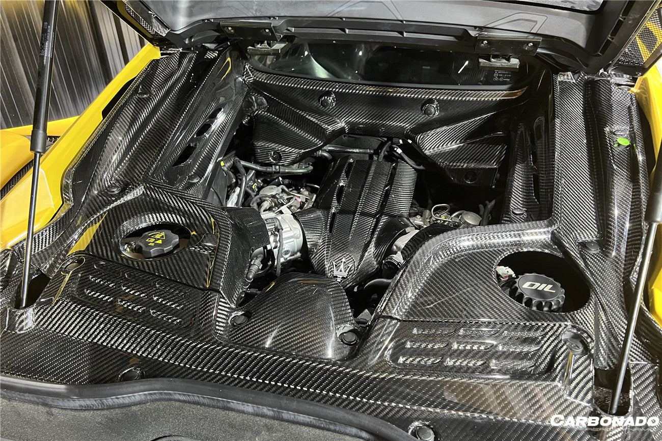 2020-UP Maserati MC20 Dry Carbon Fiber Engine Cover Replacement - Carbonado