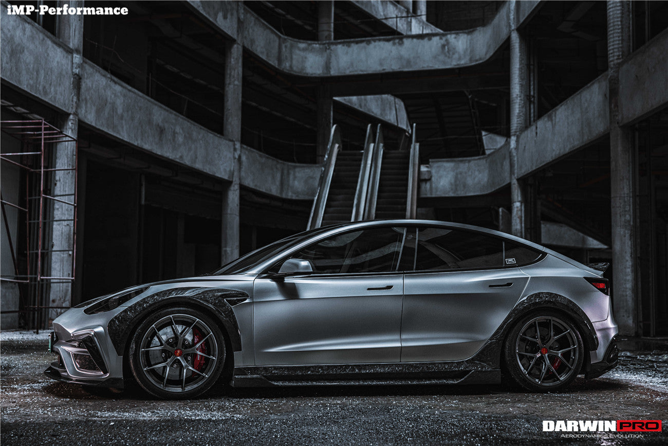 2017-2023 Tesla Model 3 IMP Performance Partial Carbon Fiber Front Bumper - DarwinPRO Aerodynamics