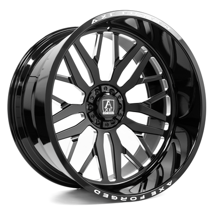 AXE WHEELS AF11 Forged GLOSS BLACK MILLED 26x14 ET-76 6x135 (Square Set of 4)