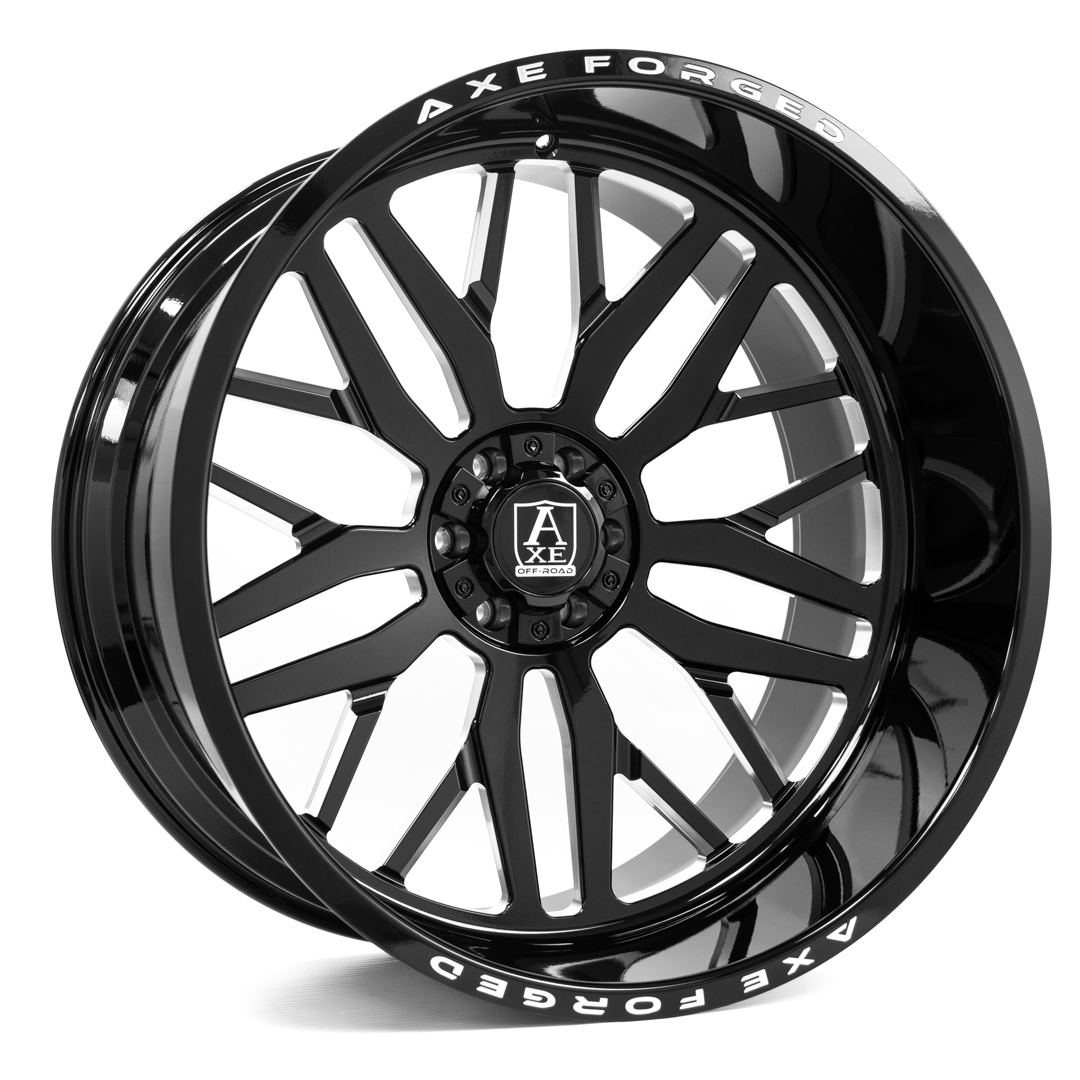 AXE WHEELS AF11 Forged GLOSS BLACK MILLED 26x14 ET-76 6x135 (Square Set of 4)