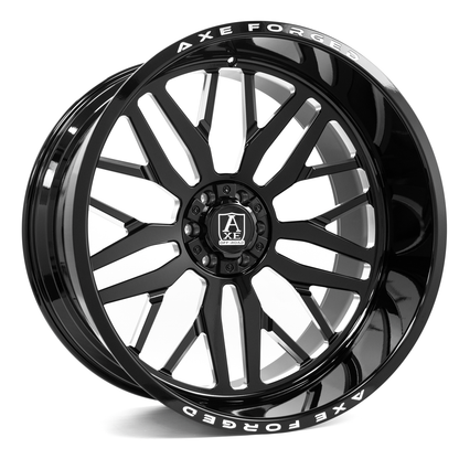 AXE WHEELS AF11 Forged GLOSS BLACK MILLED 26x14 ET-76 6x135 (Square Set of 4)