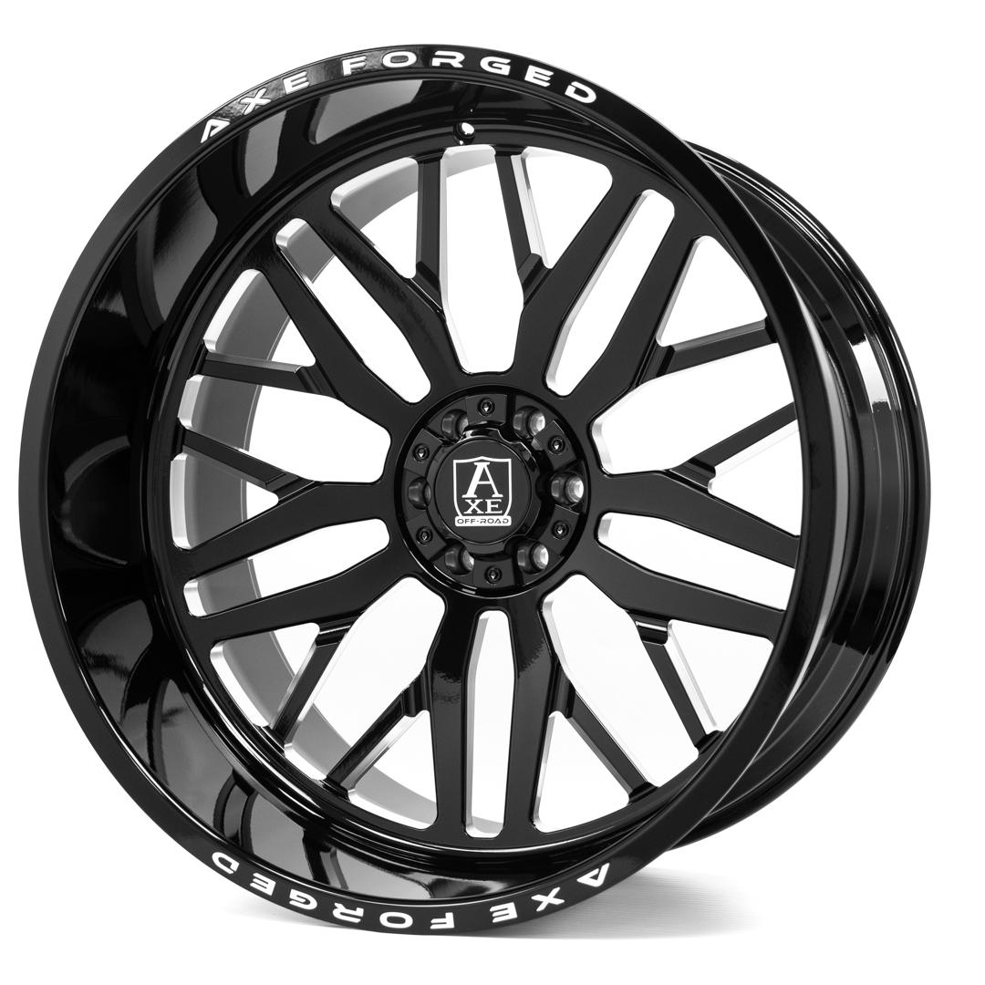 AXE WHEELS AF11 Forged GLOSS BLACK MILLED 26x14 ET-76 6x139 (Square Set of 4)