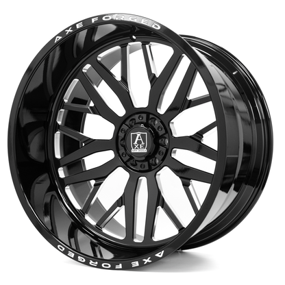 AXE WHEELS AF11 Forged GLOSS BLACK MILLED 26x14 ET-76 6x135 (Square Set of 4)