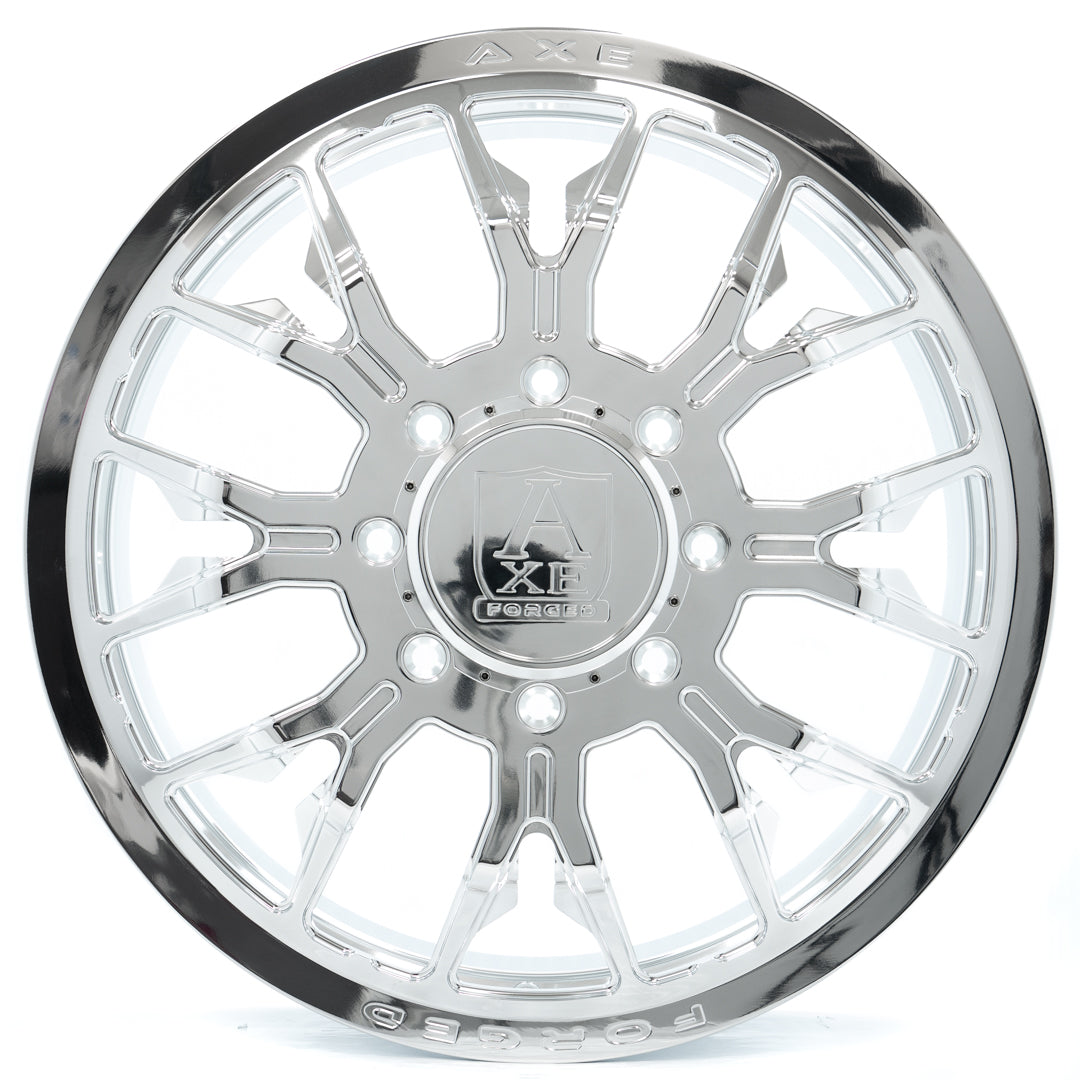 AXE WHEELS AF6 DUALLY (front) FULLY POLISHED 22x8.25 ET-146,+168 8x210 (Square Set of 4)