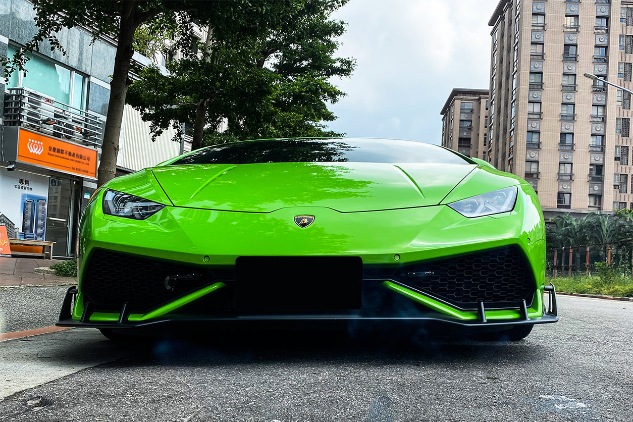 2015-2020 Lamborghini Huracan LP610 AO Style Carbon Fiber Front Lip - DarwinPRO Aerodynamics