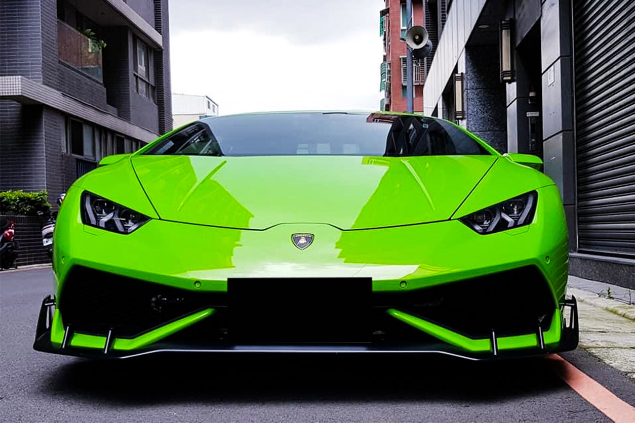 2015-2020 Lamborghini Huracan LP610 AO Style Carbon Fiber Front Lip - DarwinPRO Aerodynamics