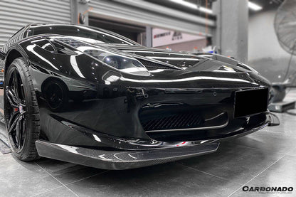 2010-2015 Ferrari F458 Coupe/Spyder AP Style Carbon Fiber Front Lip - Carbonado Aero