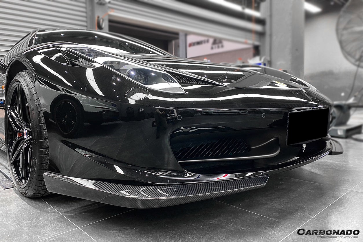 2010-2015 Ferrari 458 Coupe/Spyder AP Style Carbon Fiber Front Lip - DarwinPRO Aerodynamics