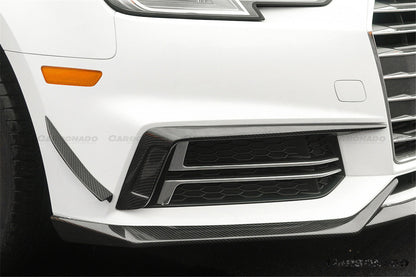 2017-2018 AUDI B9 A4 Sport  S4 MD Style Carbon Fiber front bumper air vents trim