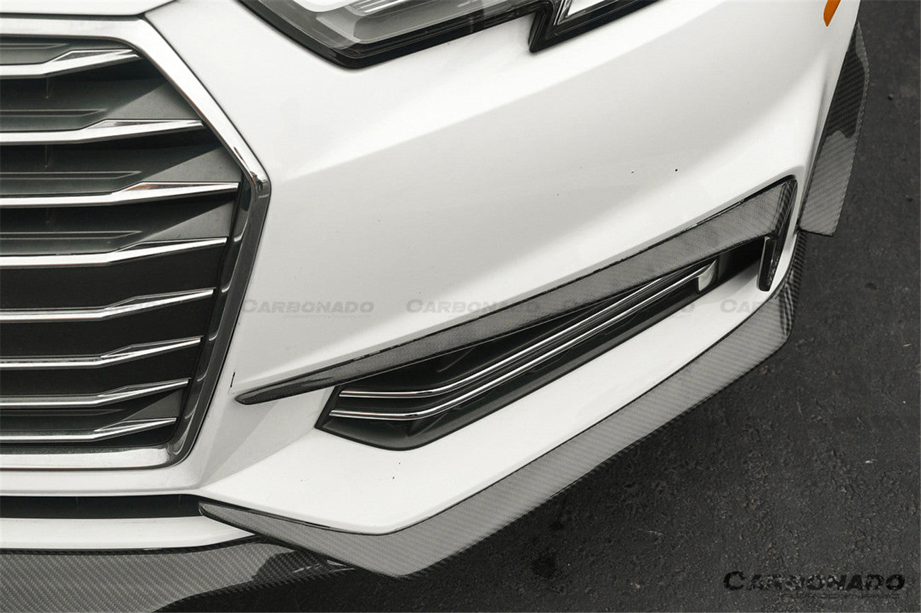 2017-2018 AUDI B9 A4 Sport  S4 MD Style Carbon Fiber Front Canards