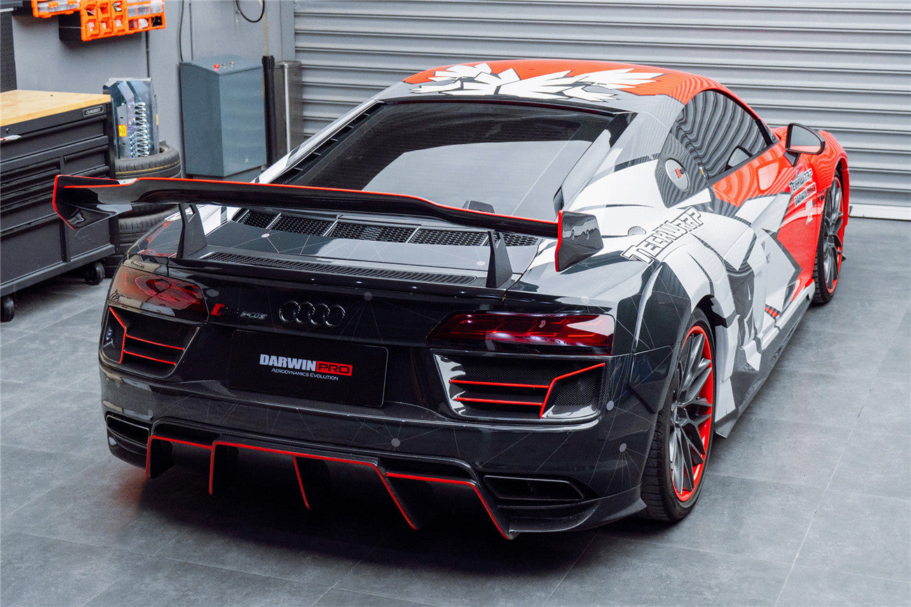 2016-2019 Audi R8 GEN2 V10 PLUS Coupe ONLY IMPII Carbon Fiber Trunk Wing w/ Base - DarwinPRO Aerodynamics