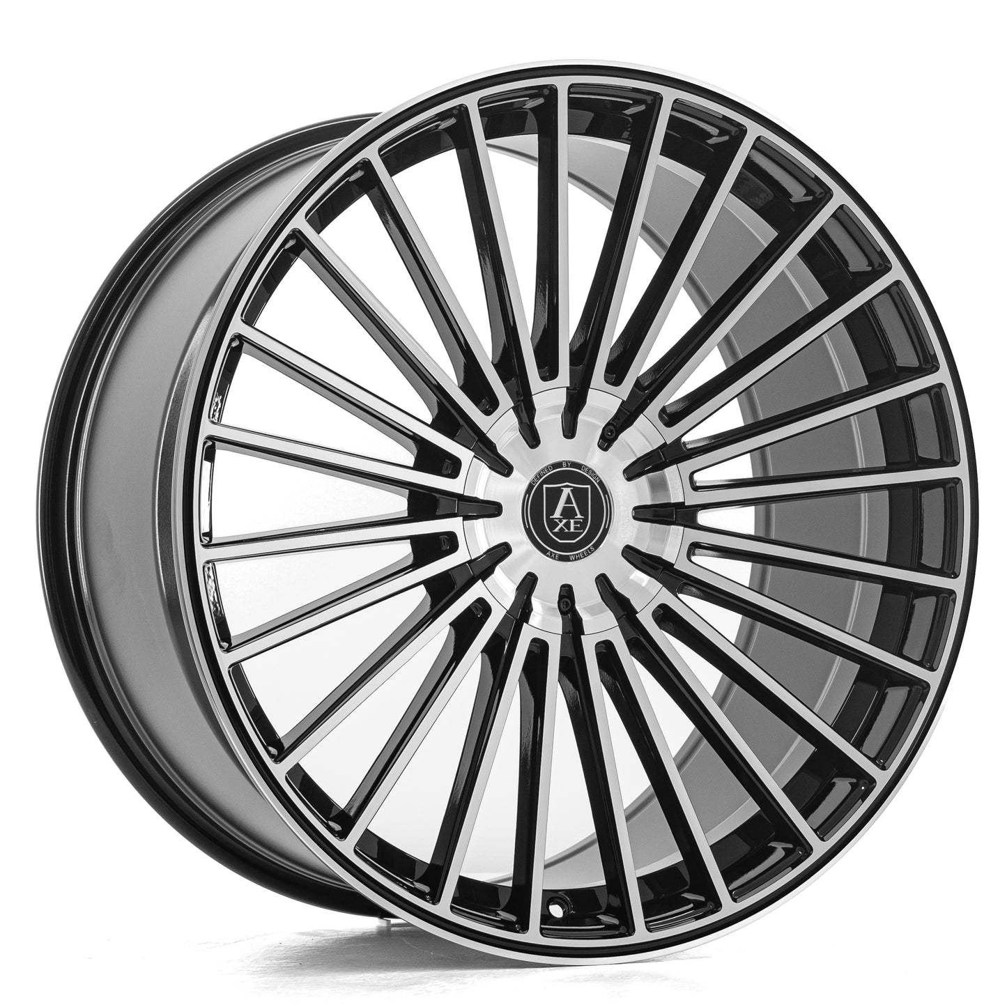 AXE WHEELS EX50 BLACK AND POLISHED FACE 21x9 ET25,32,35 5x127 (Square Set of 4)