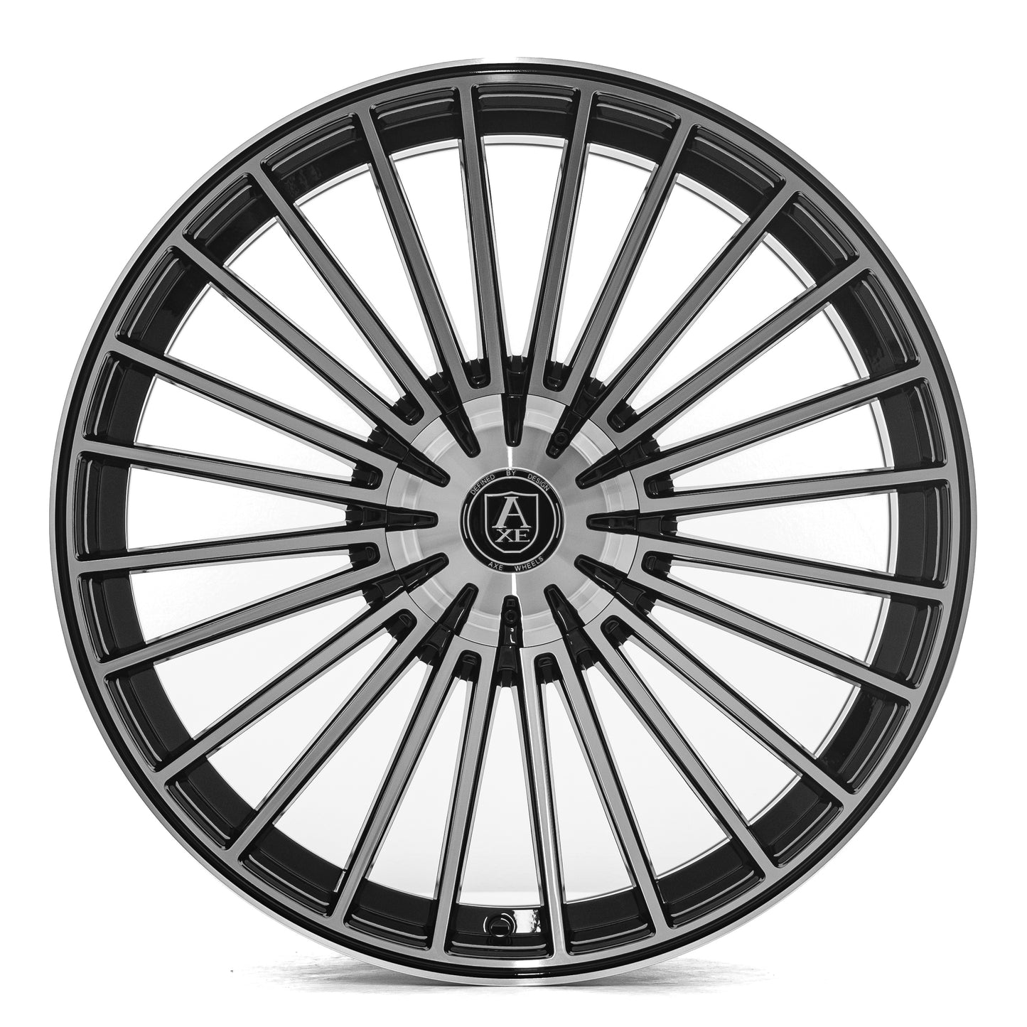 AXE WHEELS EX50 BLACK AND POLISHED FACE 20x8.5 ET25 5x114 (Square Set of 4)