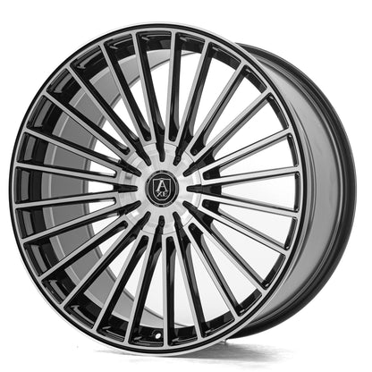 AXE WHEELS EX50 BLACK AND POLISHED FACE 21x9 ET25,32,35 5x127 (Square Set of 4)