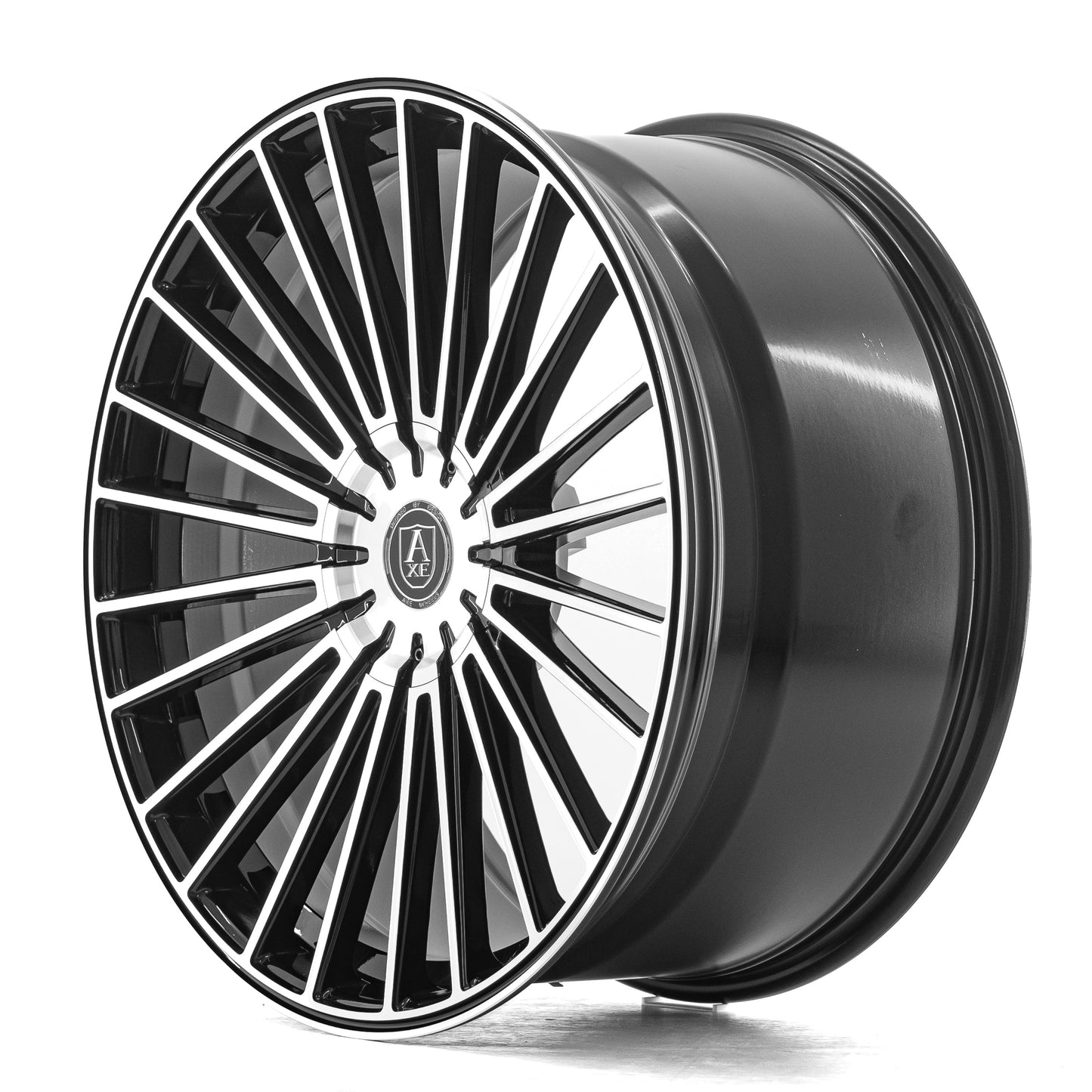 AXE WHEELS EX50 BLACK AND POLISHED FACE 21x9 ET25,32,35 5x127 (Square Set of 4)