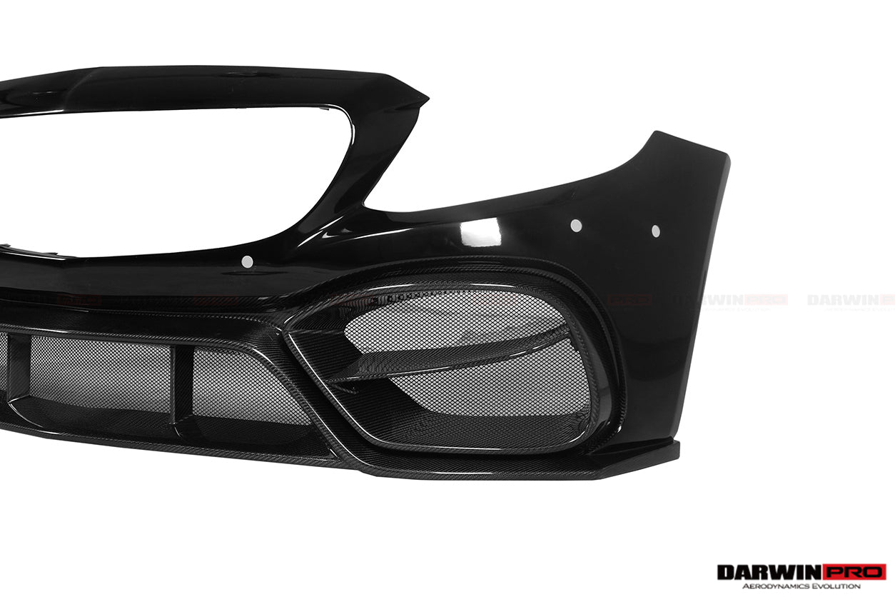 2015-2021 Mercedes Benz W205 C63/S AMG Coupe IMP Performance Partial Carbon Fiber Front Bumper w/ Grill & Canards - DarwinPRO Aerodynamics