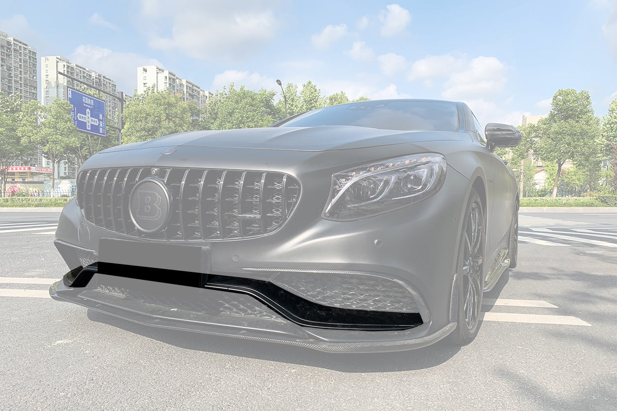 2014-2017 Mercedes Benz C217 S63/S65 AMG Coupe Carbon Fiber Front Bumper Center Trim - DarwinPRO Aerodynamics