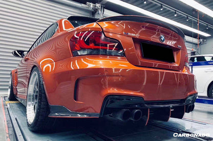 2008-2013 BMW E82 E88 1M RZ Style Carbon FIber Rear Bumper Cap Spiliter - Carbonado Aero