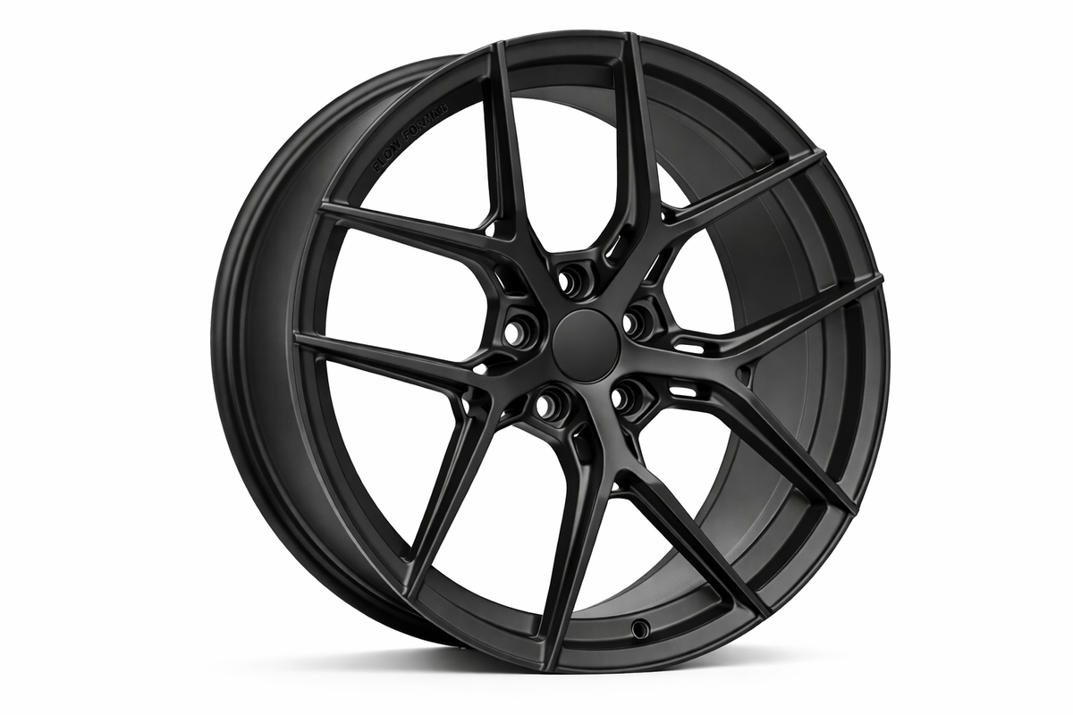 E1500 Satin Black 18x8 ET35 / 18x9 ET35 5x112 — Staggered Set of 4