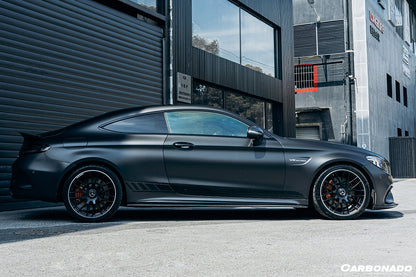 2015-2021 Mercedes Benz C-Class W205 Coupe PS Style Side Skirts - Carbonado