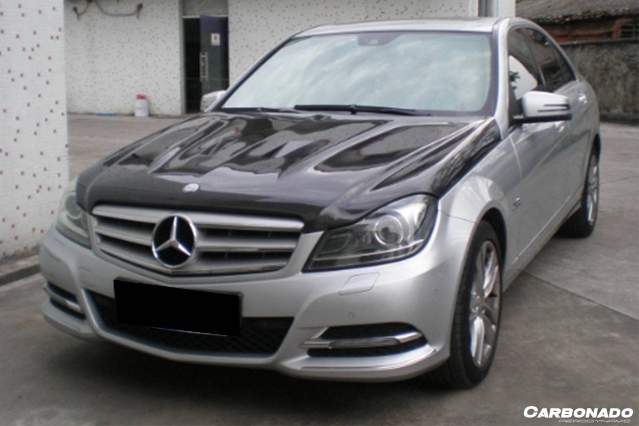 2012-2014 Mercedes Benz W204 C Class BK Style hood - Carbonado