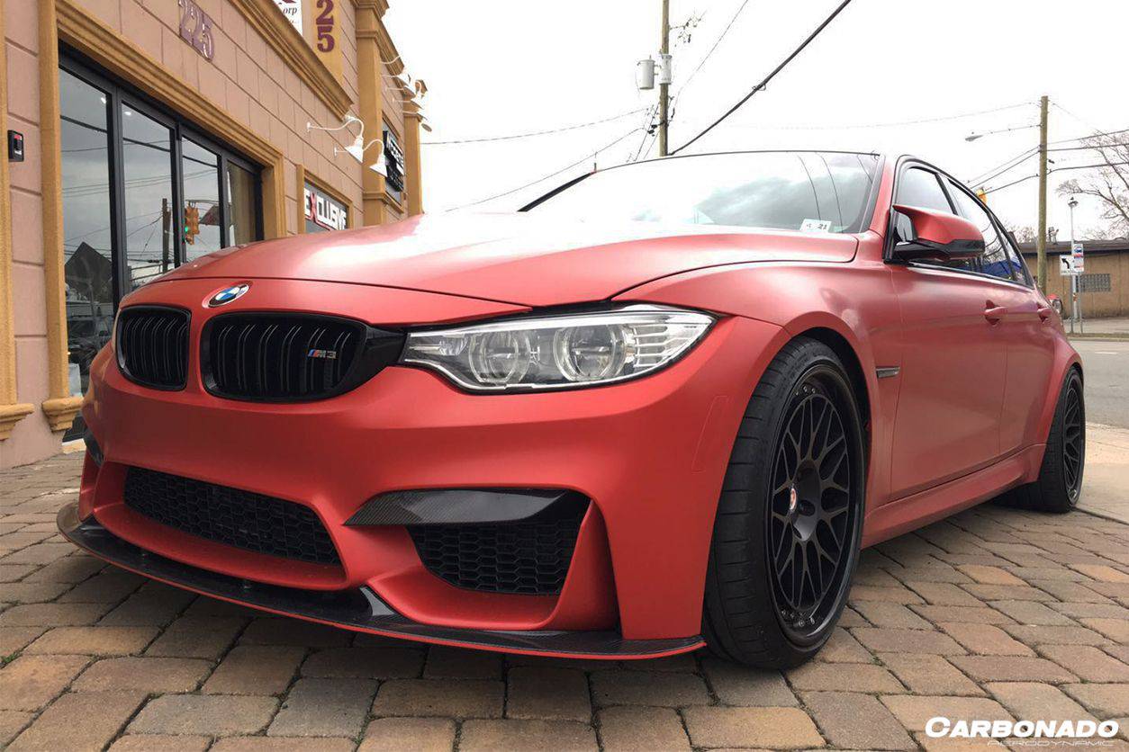 2014-2020 BMW M4 F82 F80 M3 D3 Style Carbon Fiber Front Lip - Carbonado Aero