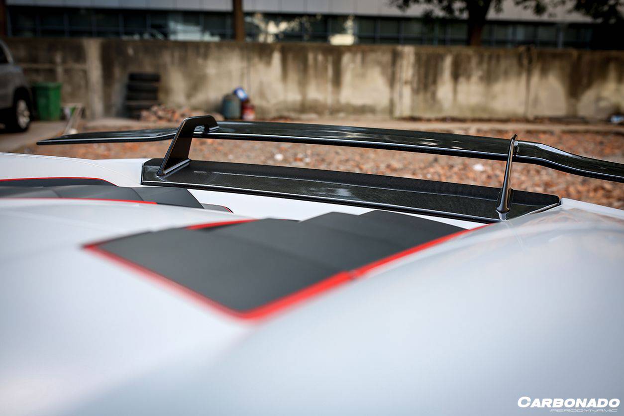 2015-2025 Lamborghini Huracan LP610 & LP580 & Evo & Tecnica VRS-II Style Carbon Fiber Trunk Spoiler with Base - Carbonado