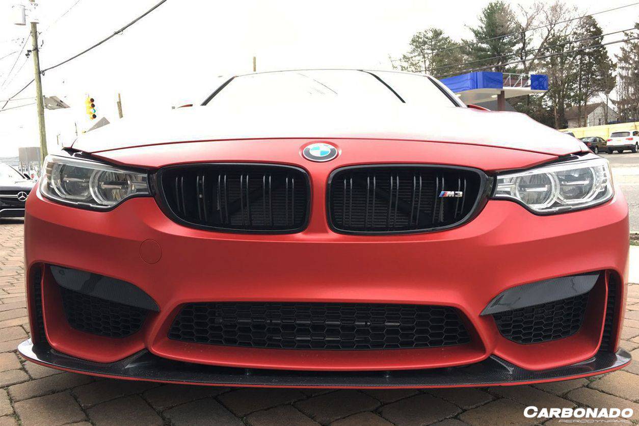 2014-2020 BMW M4 F82 F80 M3 D3 Style Carbon Fiber Front Lip - Carbonado Aero