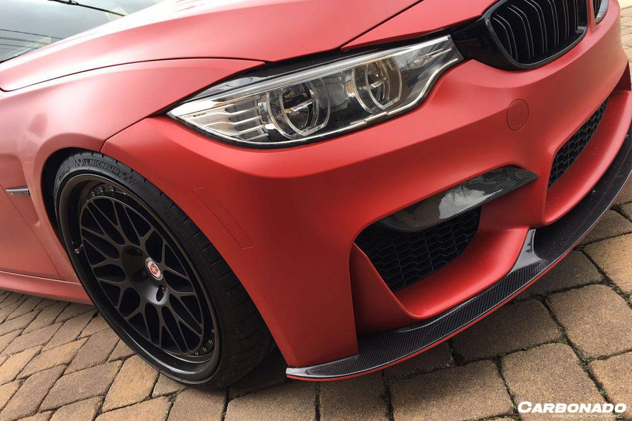 2014-2020 BMW M4 F82 F80 M3 D3 Style Carbon Fiber Front Lip - Carbonado Aero