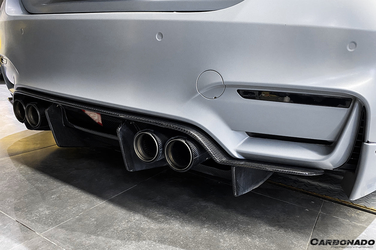 2014-2020 BMW M3 F80 & M4 F82 SM Style Carbon Fiber Rear Lip - Carbonado