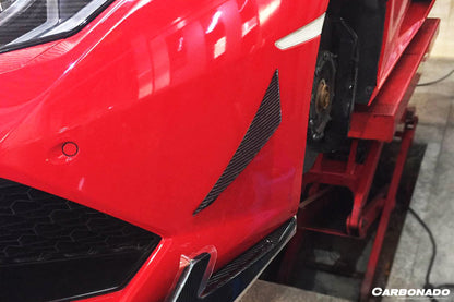 2015-2020 Lamborghini Huracan LP610 RZS Style Front Bumper Carbon Fiber Canard - Carbonado
