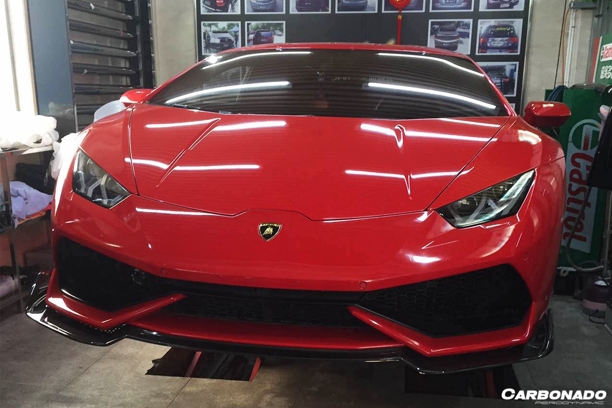 2015-2020 Lamborghini Huracan LP610 RZS Style Carbon Fiber Front Lip - Carbonado
