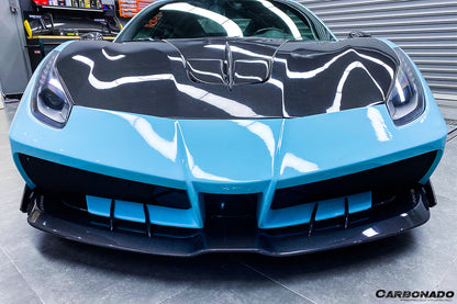 2015-2020 Ferrari 488 GTB/Spyder MA Style Partial Carbon Fiber Front Bumper - Carbonado