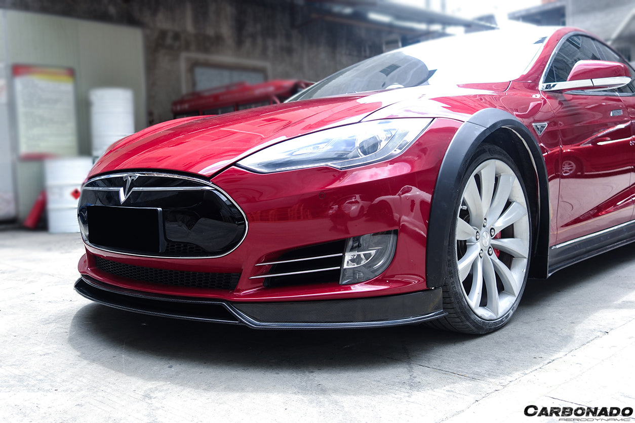 2012-2015 Tesla S Pre-facelift RS Style Carbon Fiber Front Lip - Carbonado