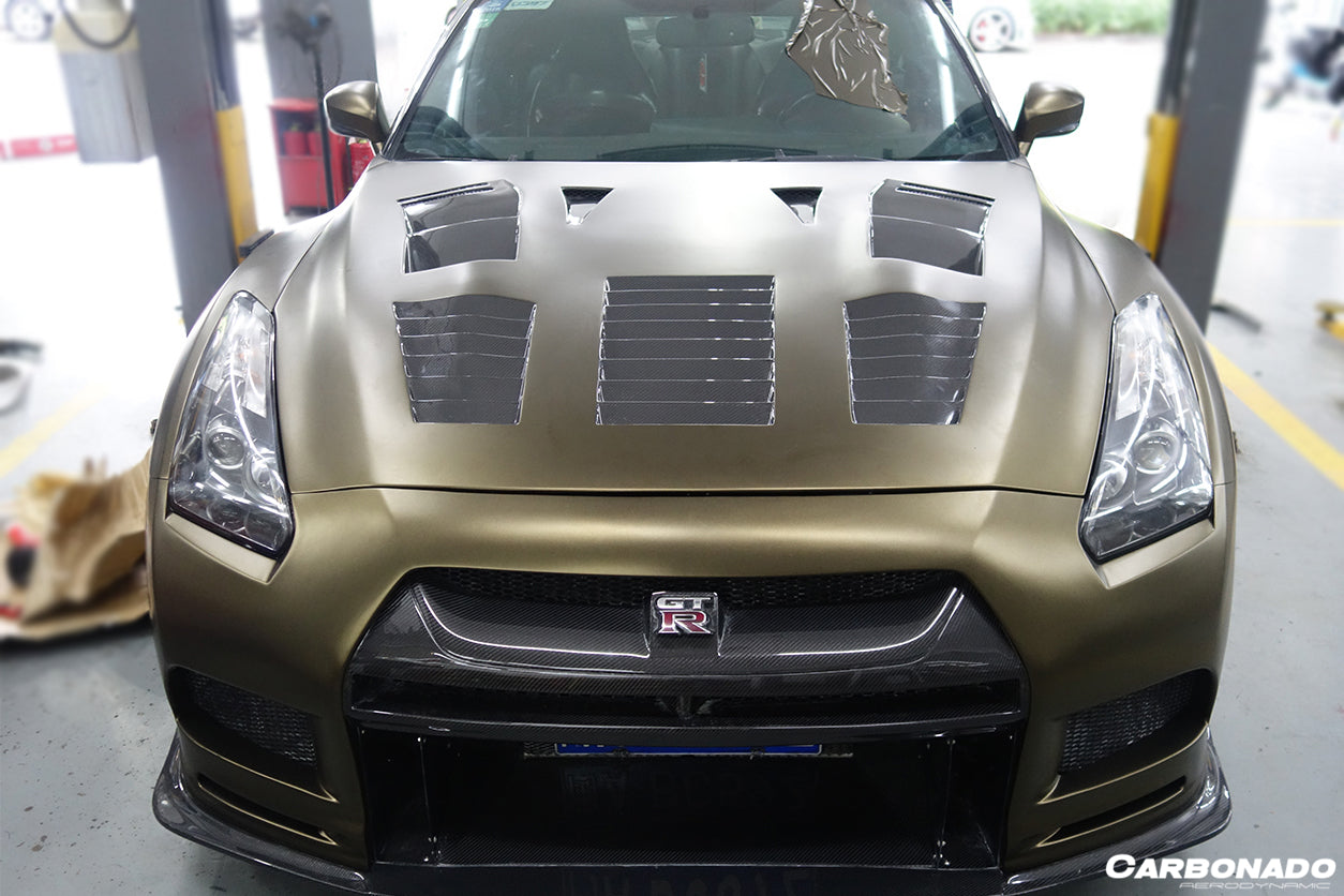 2009-2016 Nissan GTR R35 CBA/DBA TP-2 Style Carbon Fiber Hood - Carbonado