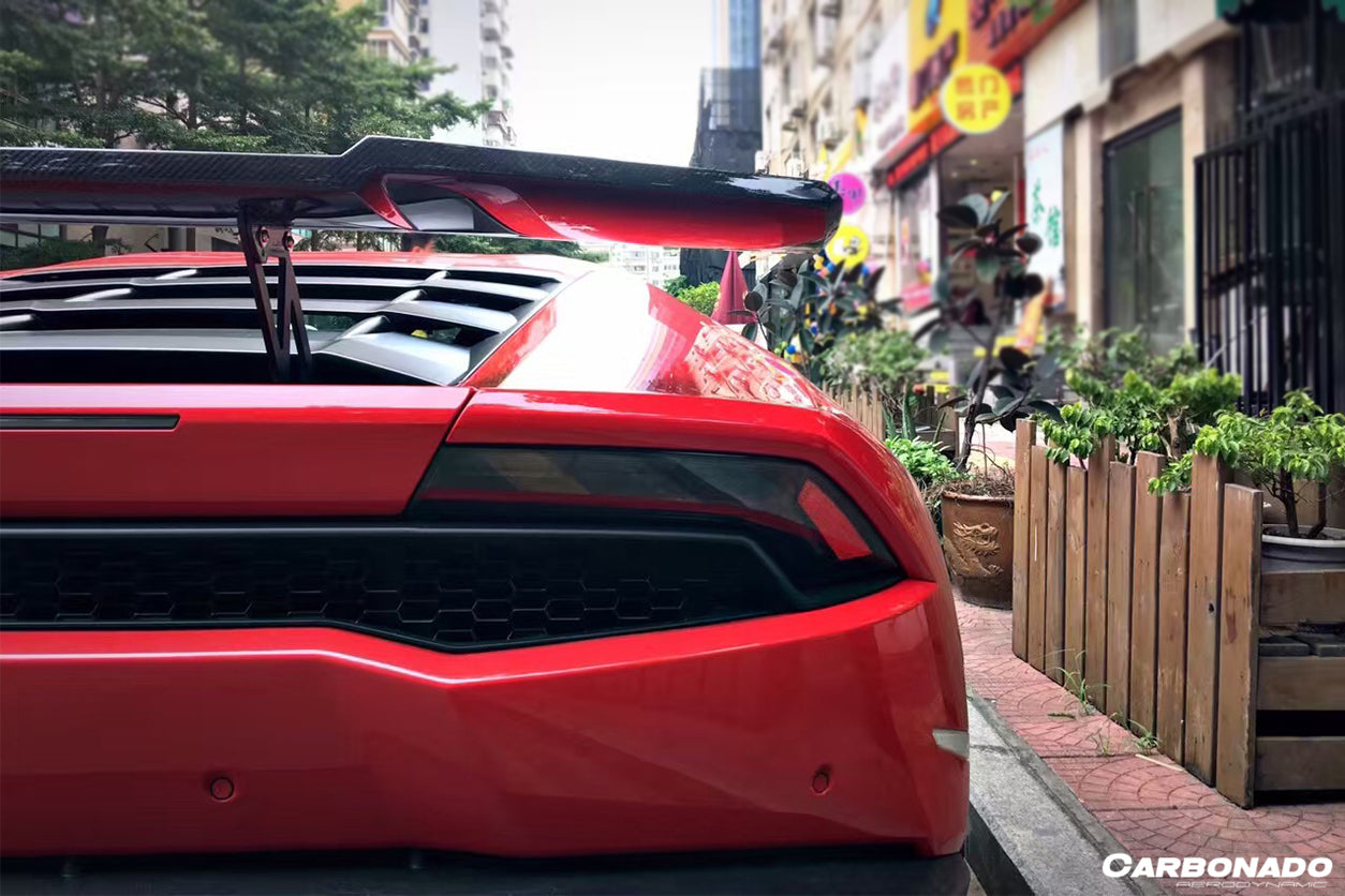 2015-2020 Lamborghini Huracan LP610/LP580 RZS Style Carbon Fiber Trunk Spoiler - Carbonado