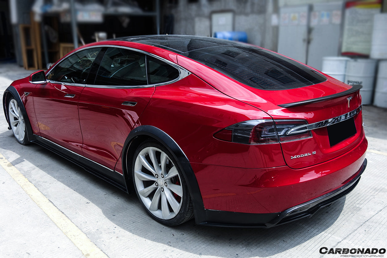 2012-2015 Tesla S Pre-facelift RS Style Carbon Fiber Rear Lip - Carbonado